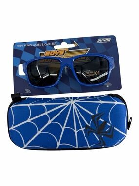 Kids Blue Sunglasses & Case Set - UV Protection